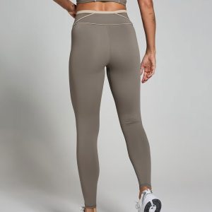 Contrast Texture Leggings - Black