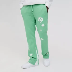 Relaxed Flared Carpenter Paint Splatter Trousers