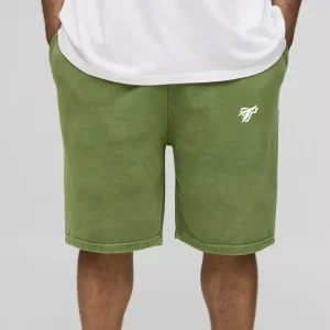 Oversized Washed Rhinestone Jersey Shorts