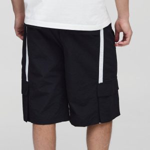 Plus Loose Fit Cargo Acid Wash Jersey Shorts
