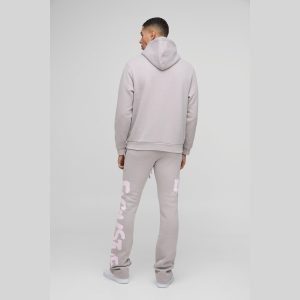 Oversized Boxy All Over Heart Printed Hooded Tracksuit