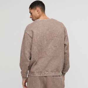Oversized Man Colour Block Zip Funnel Neck Sweatshirt