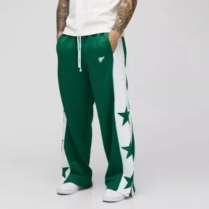 Wide Leg Worldwide Embroidered Joggers